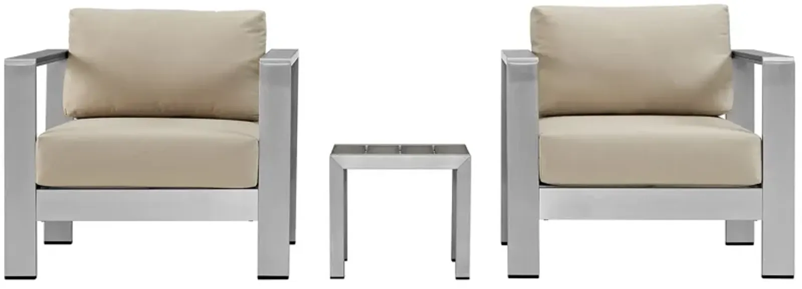 Shore 3 Piece Outdoor Patio Aluminum Set