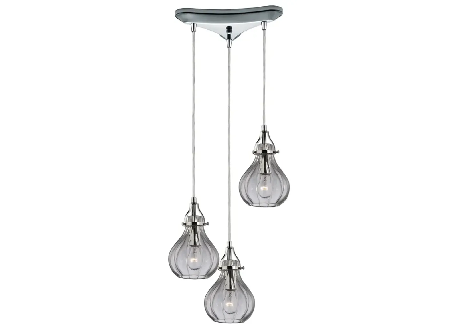 Danica 10" Wide 3-Light Mini Pendant - Polished Chrome