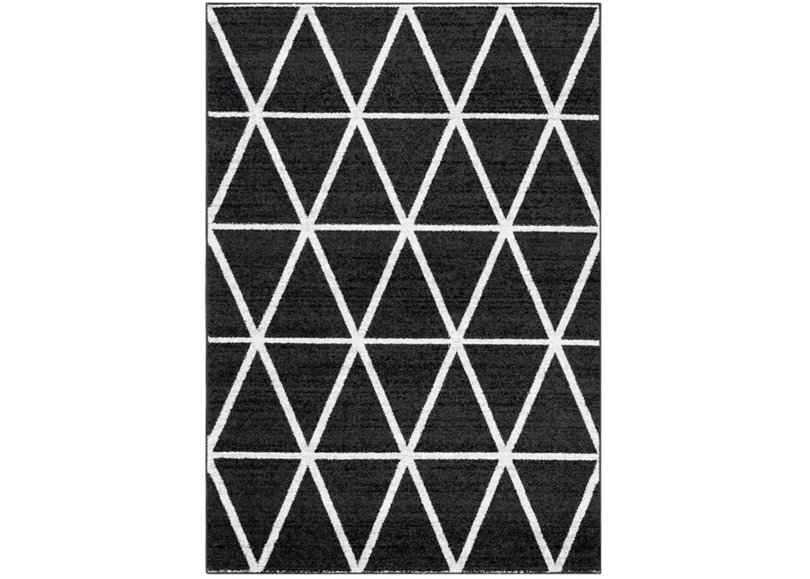 ADIRONDACK Contemporary Black / Ivory 8' X 10' Powerloomed Rug