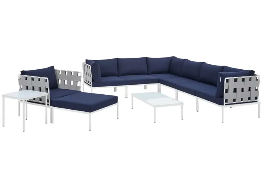 Harmony 10-Piece  Sunbrella® Outdoor Patio Aluminum Sectional Sofa Set