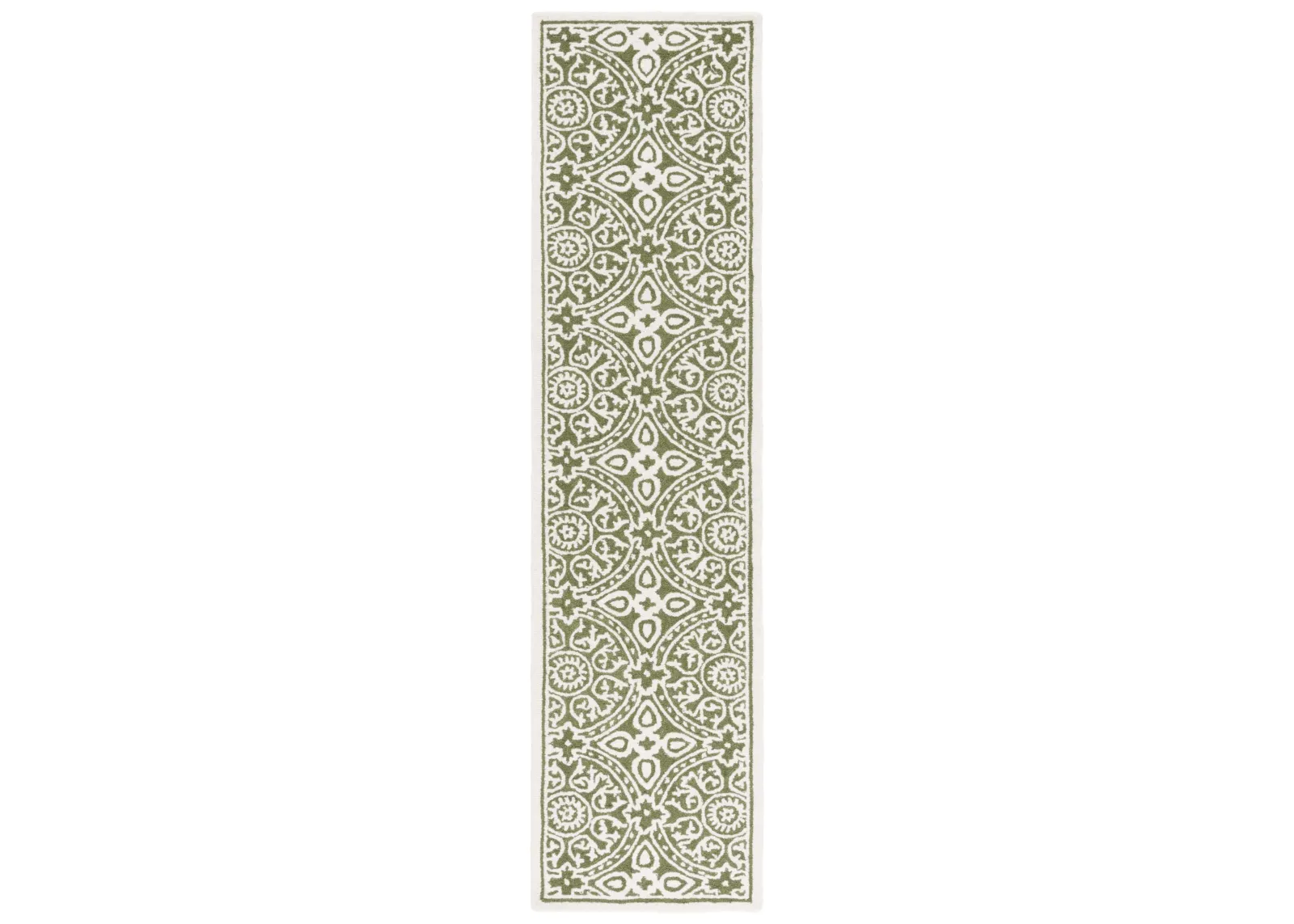 METRO 256 GREEN  2'-3' x 9' Runner Rug