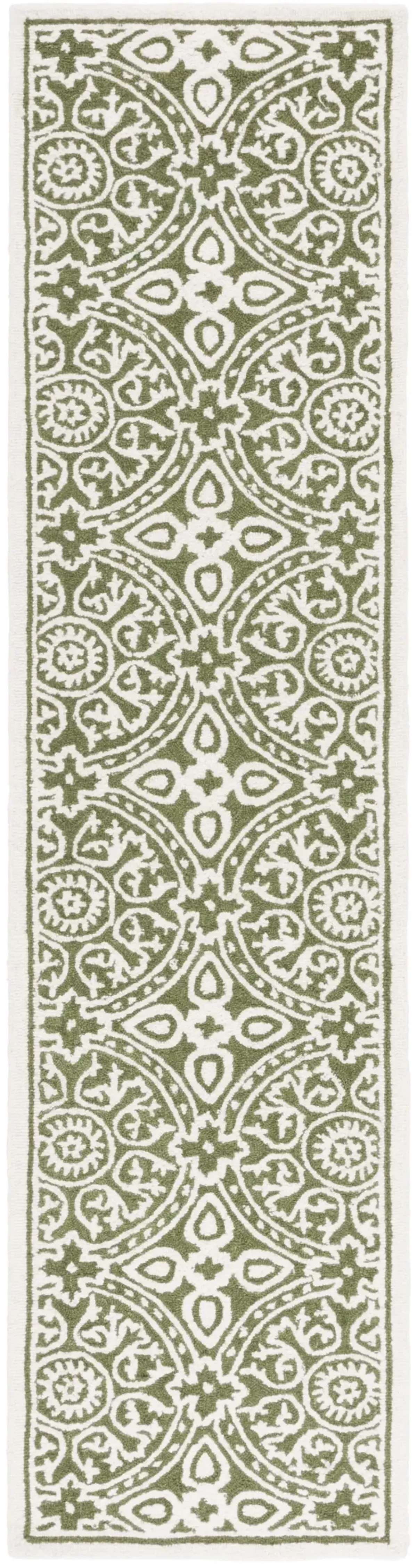 METRO 256 GREEN  2'-3' x 9' Runner Rug