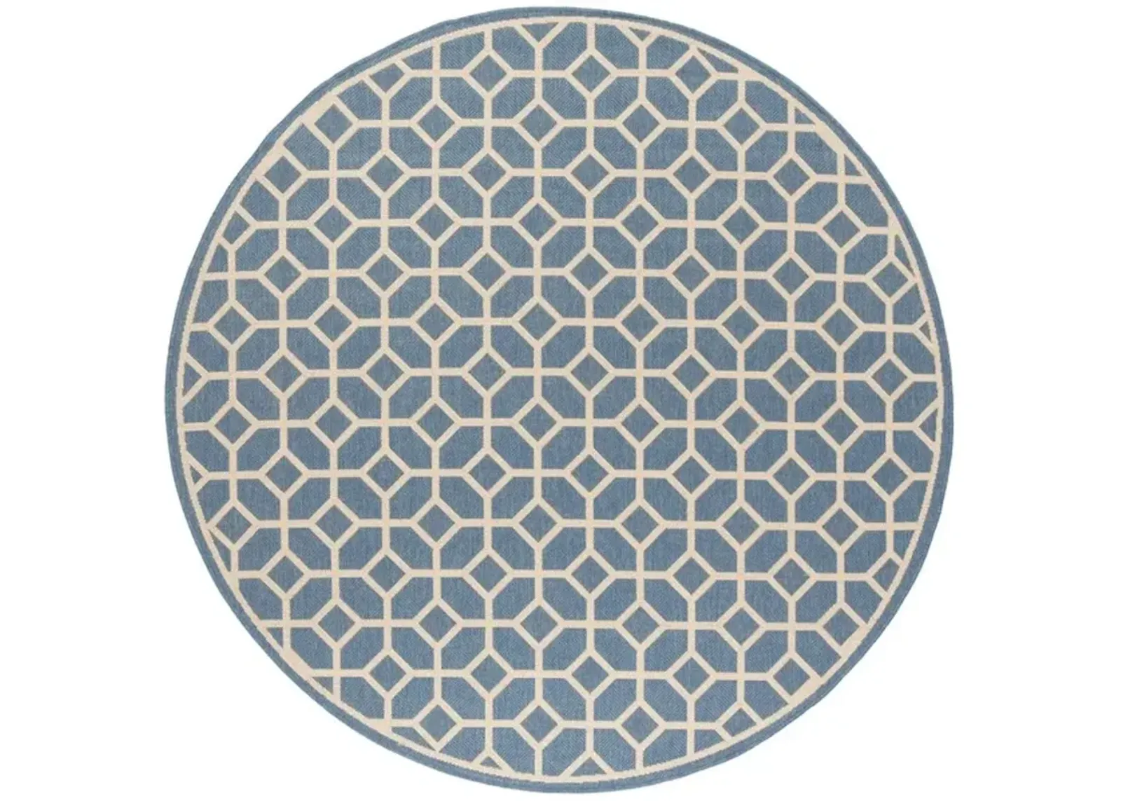 LINDEN 127 Collection LND127M-6R Blue / Creme 6'-7" X 6'-7" Round