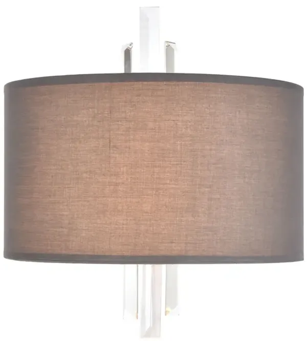 Crystal Falls 14" High 2-Light Sconce - Satin Nickel