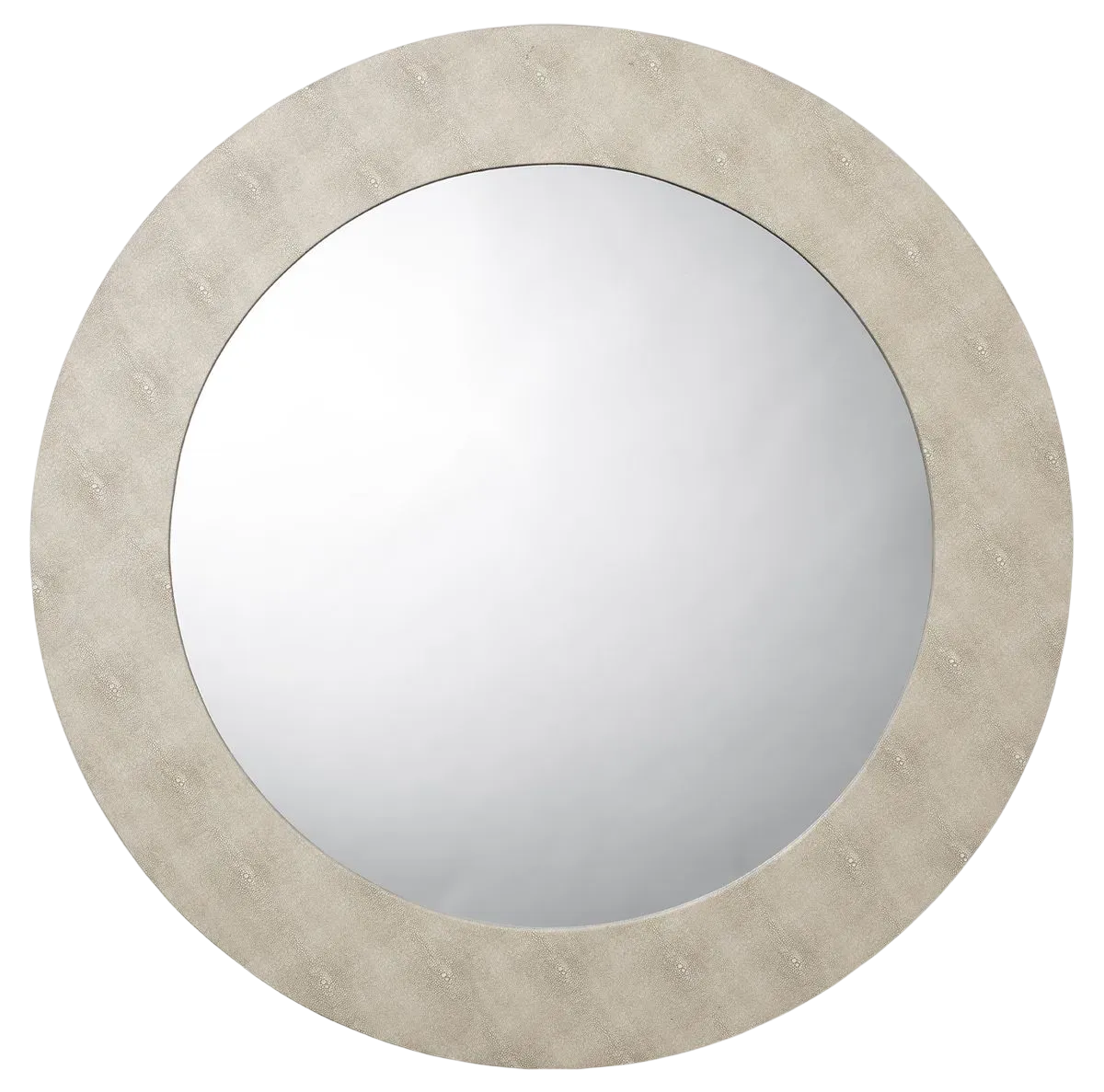 Chester Shagreen Round Mirror, Ivory