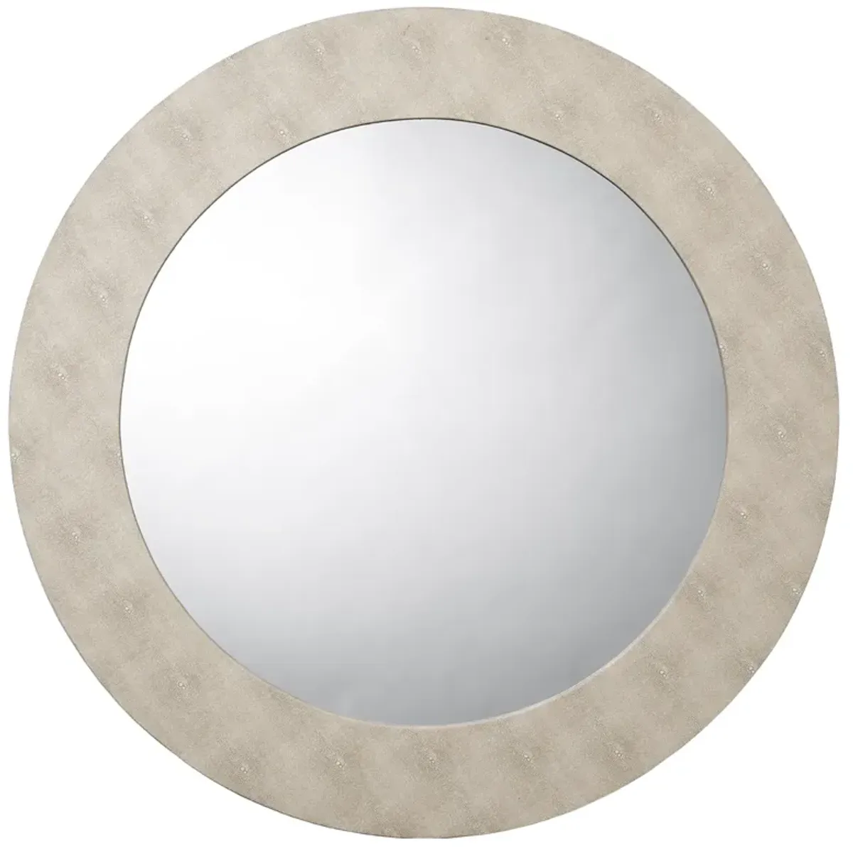 Chester Shagreen Round Mirror, Ivory