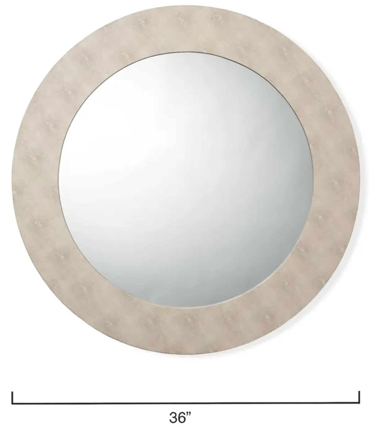 Chester Shagreen Round Mirror, Ivory