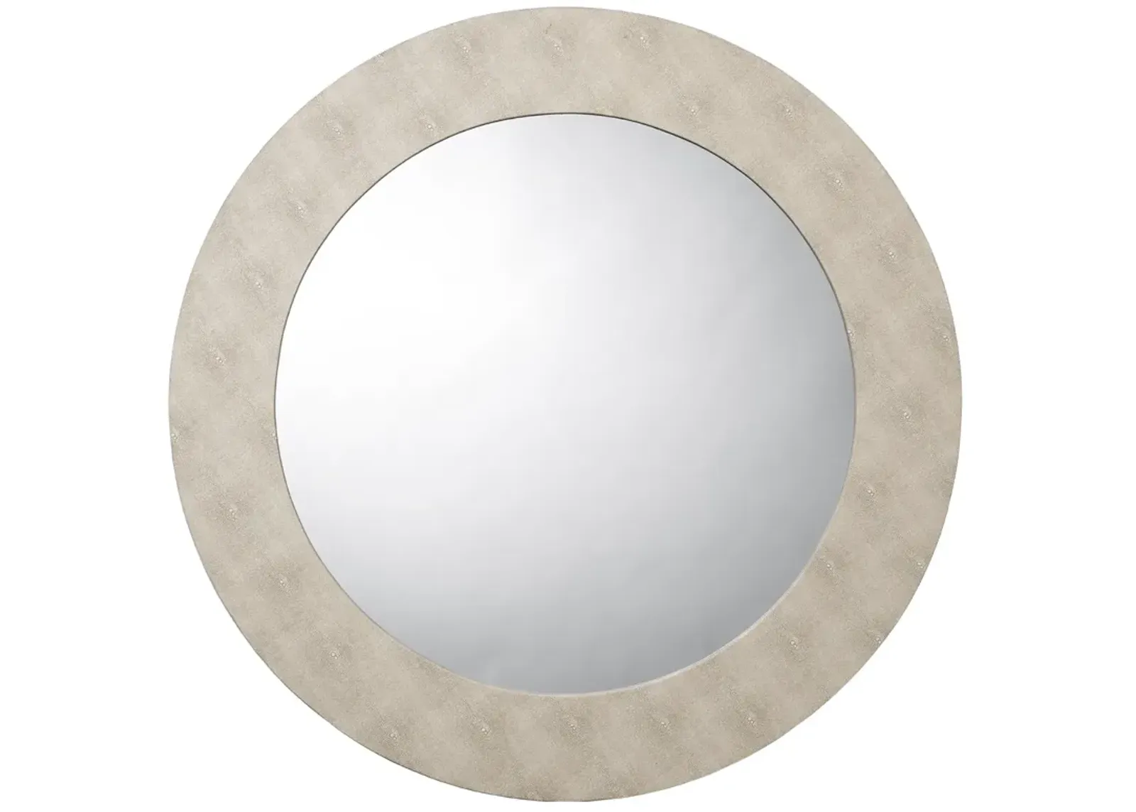 Chester Shagreen Round Mirror, Ivory