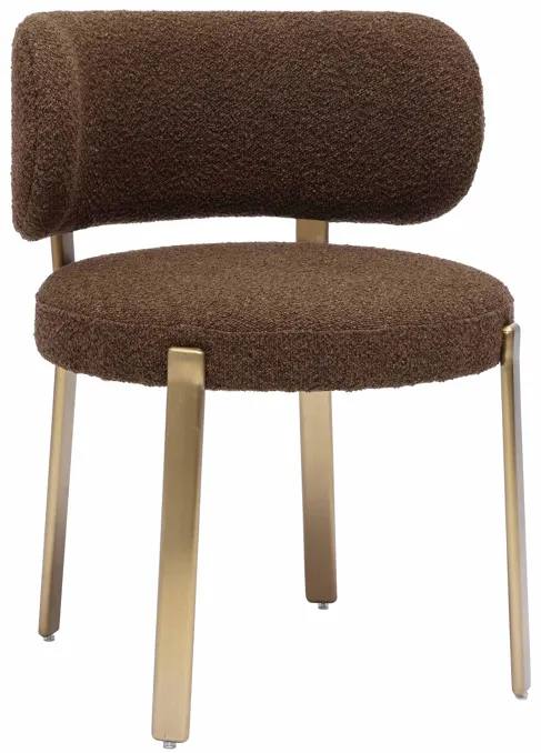 Margaret Chocolate Brown Boucle Dining Chair