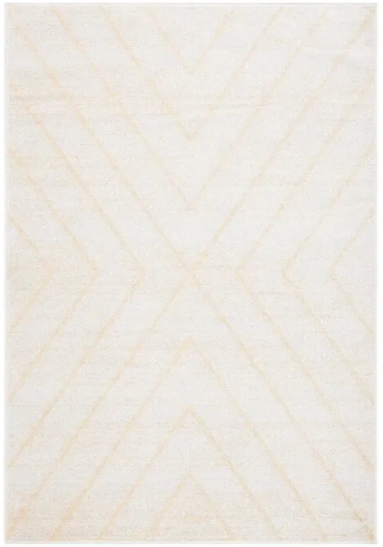 ADIRONDACK Contemporary Ivory / Gold 8' X 10' Powerloomed Rug