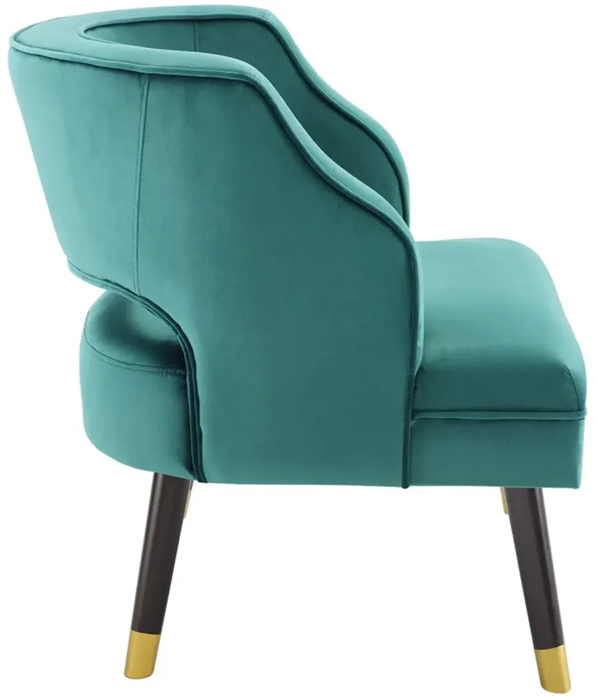 Traipse Button Tufted Open Back Performance Velvet Armchair