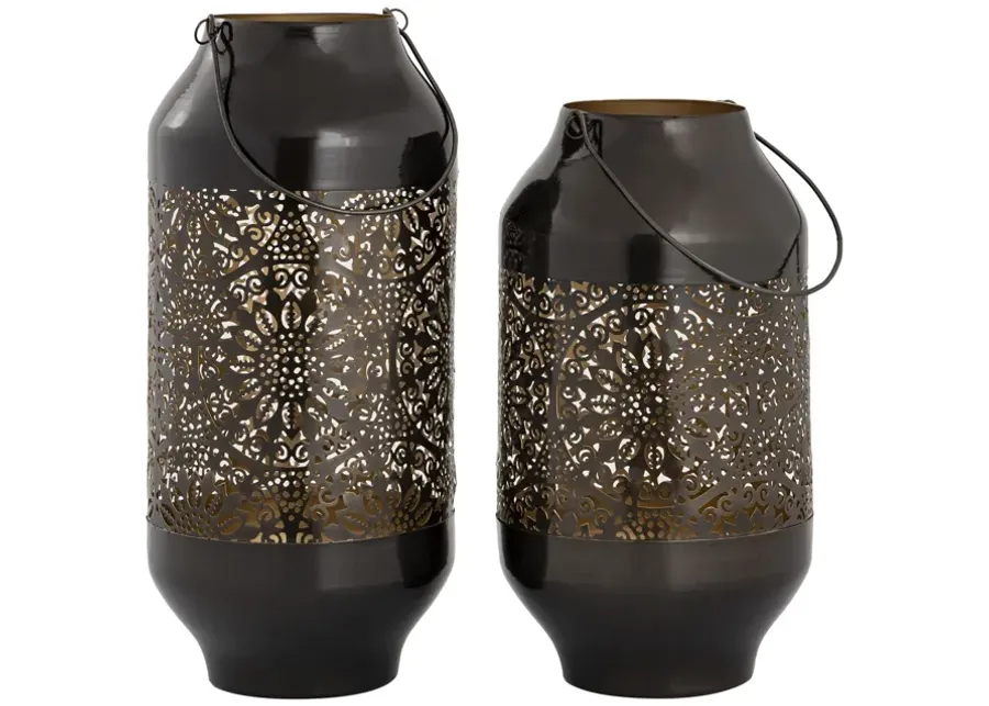 Culler Lantern - Set of 2 Gloss Black