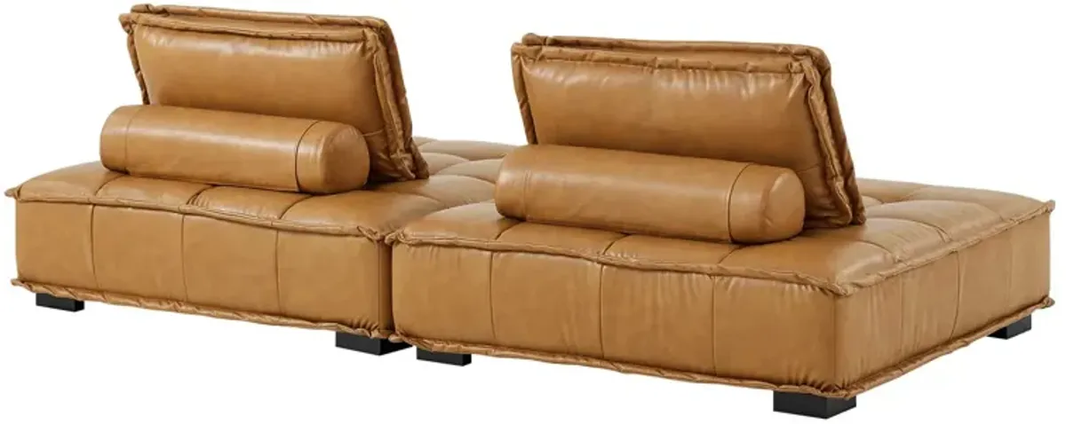 Saunter Tufted Vegan Leather Vegan Leather 2-Piece Loveseat