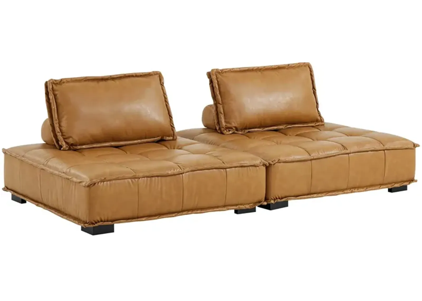 Saunter Tufted Vegan Leather Vegan Leather 2-Piece Loveseat