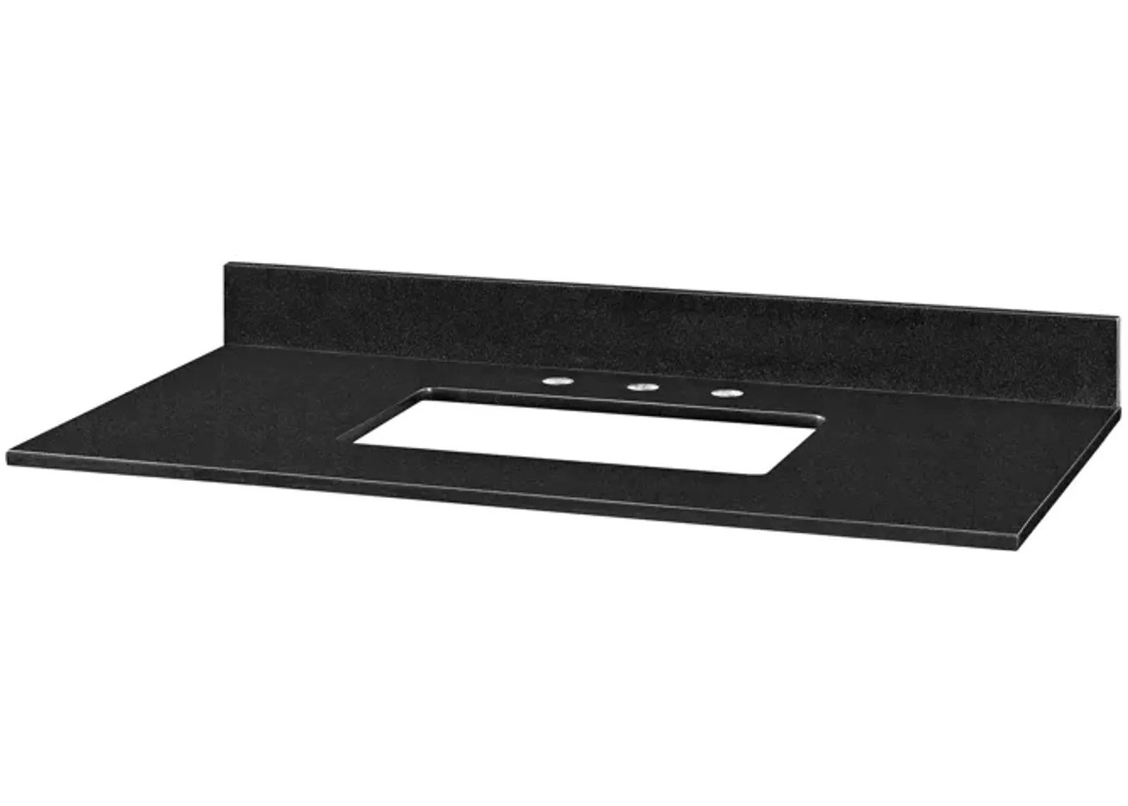 Stone Top - 43-inch for Rectangular Undermount Sink - Black Granite