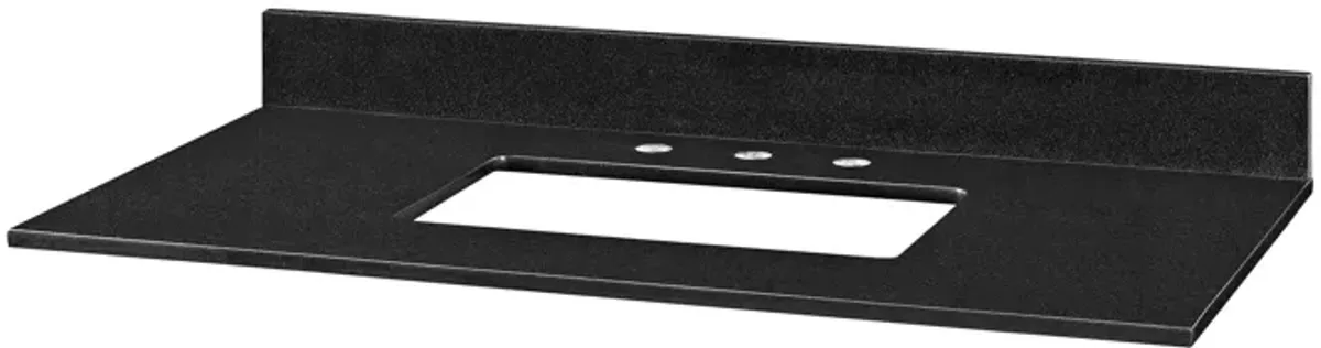 Stone Top - 43-inch for Rectangular Undermount Sink - Black Granite