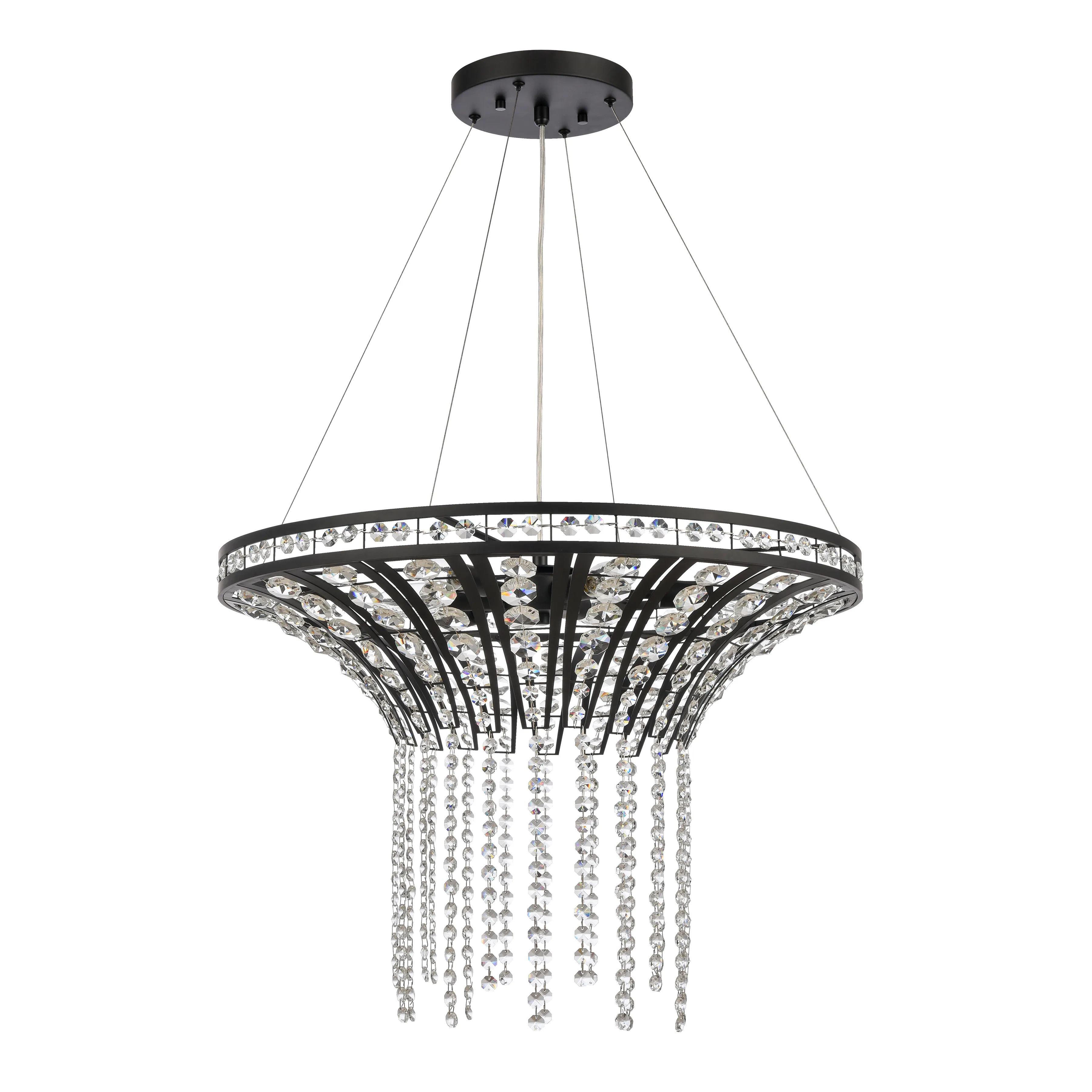 Fantania 24" Wide 6-Light Chandelier - Matte Black