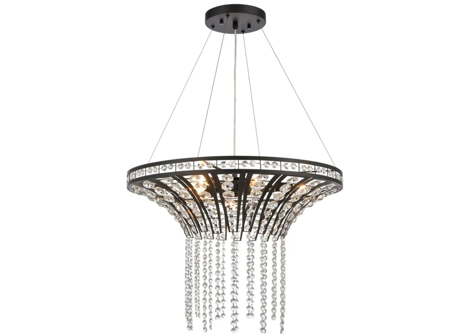 Fantania 24" Wide 6-Light Chandelier - Matte Black