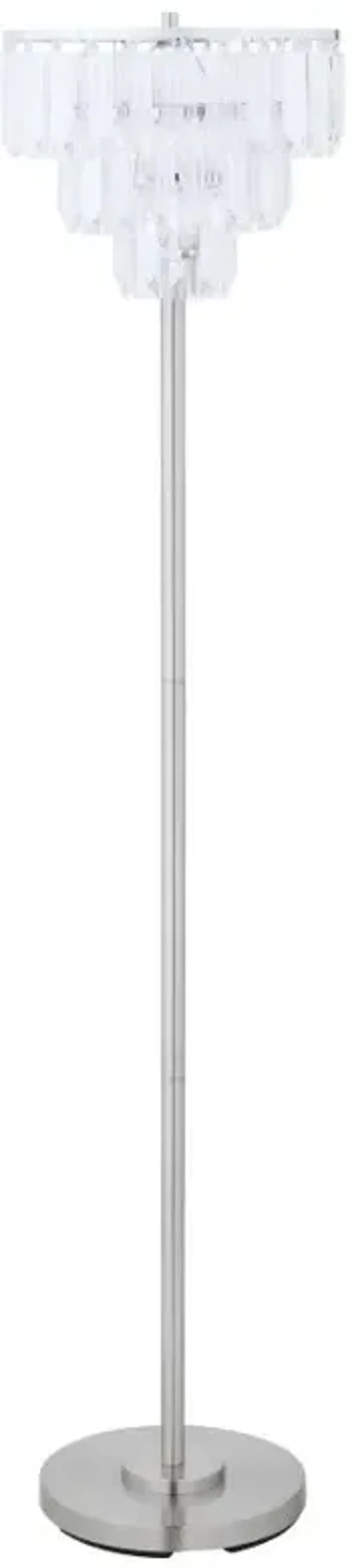 Anya Metal Base Floor Lamp Chrome and Crystal