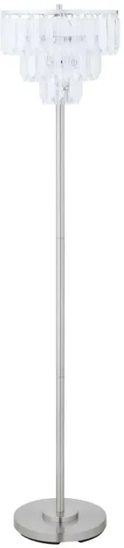 Anya Metal Base Floor Lamp Chrome and Crystal