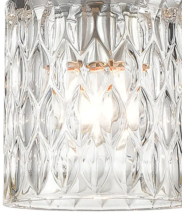 Ezra 1-Light Mini Pendant in Polished Chrome with Textured Clear Crystal