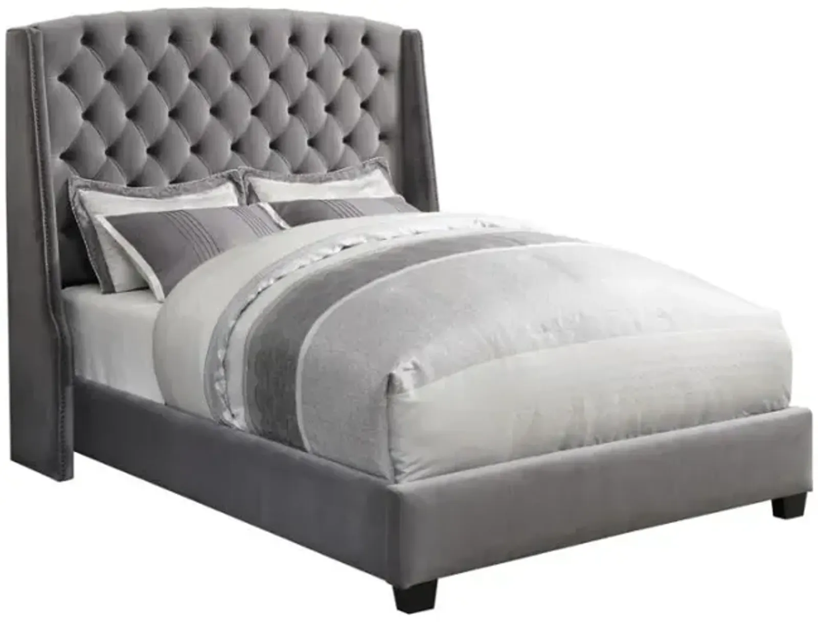 Adamstown Queen Tufted Upholstered Bed Grey