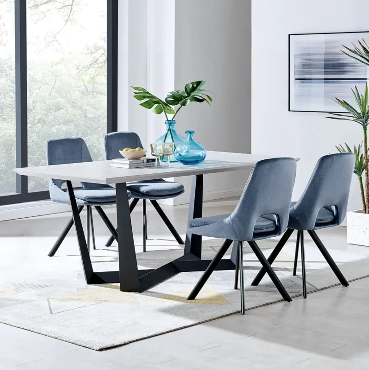 Radford and Blue Lexi 5 Piece Modern Rectangular Dining Set