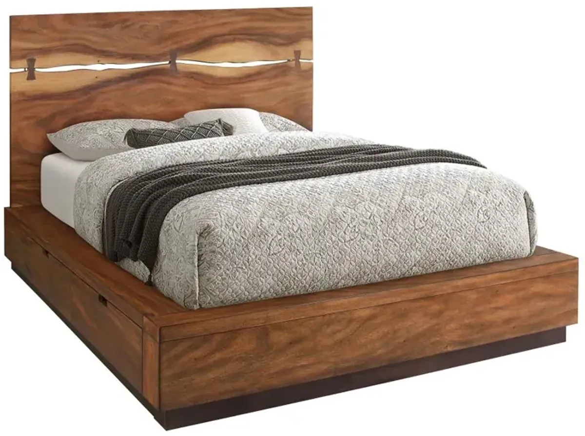 Winslow Storage Queen Bed Smokey Walnut and Coffee Bean