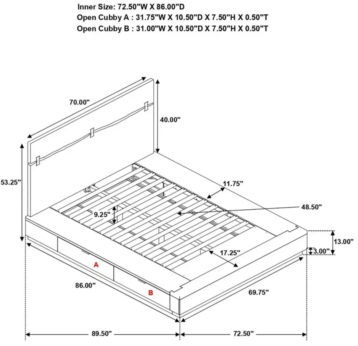 Winslow Storage Queen Bed Smokey Walnut and Coffee Bean