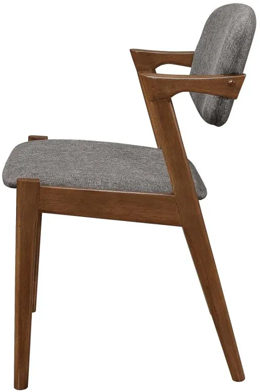 Malone Dining Side Chairs Grey and Dark Walnut (Set of 2)