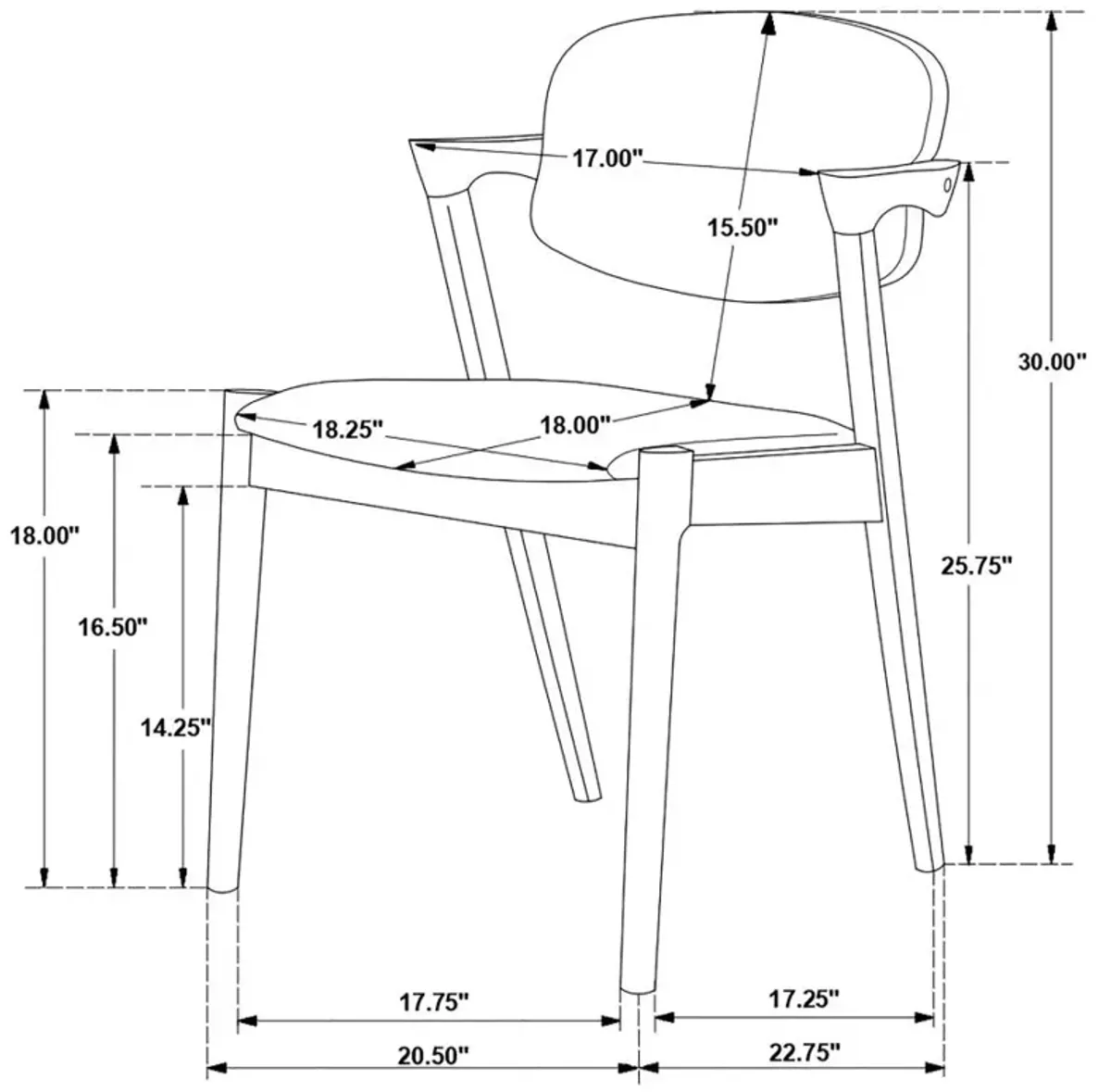 Malone Dining Side Chairs Grey and Dark Walnut (Set of 2)