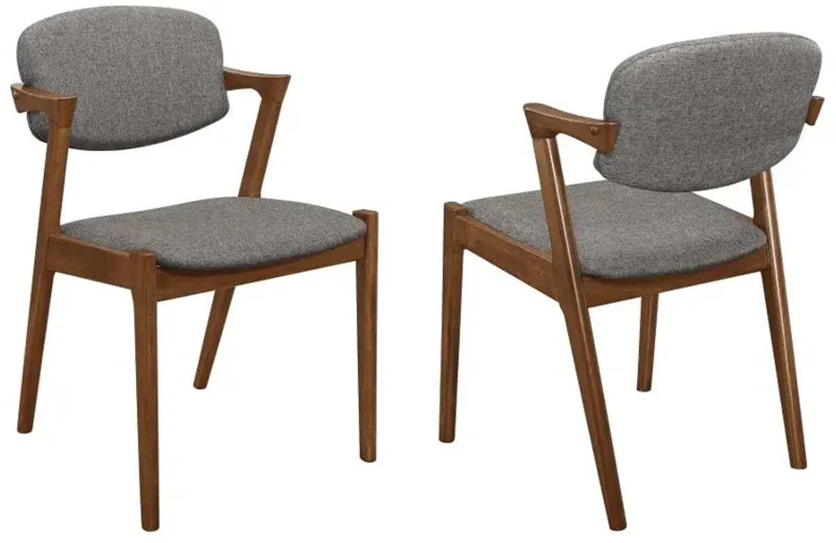 Malone Dining Side Chairs Grey and Dark Walnut (Set of 2)