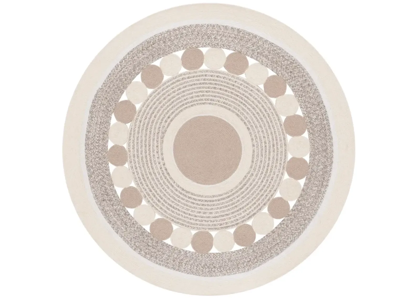 BRAIDED 757 BEIGE  5' x 5' Round Round Rug