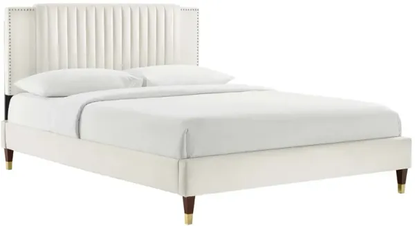 Zahra Channel Tufted Performance Velvet Twin Platform Bed