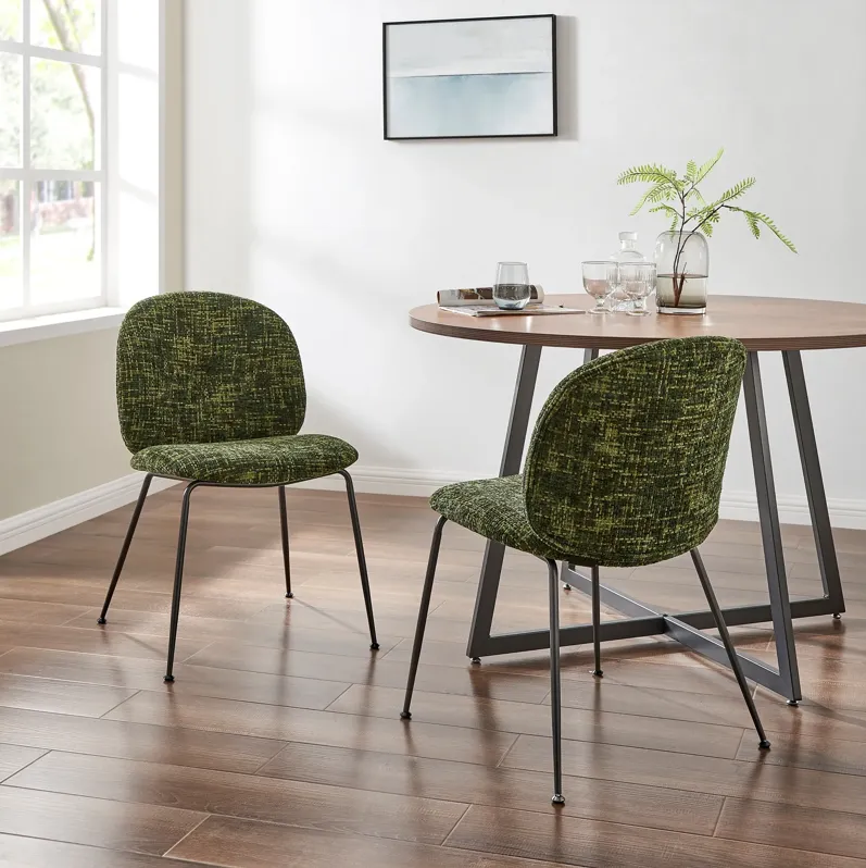 Nisha KD Fabric Dining Side Chair, Allure Green