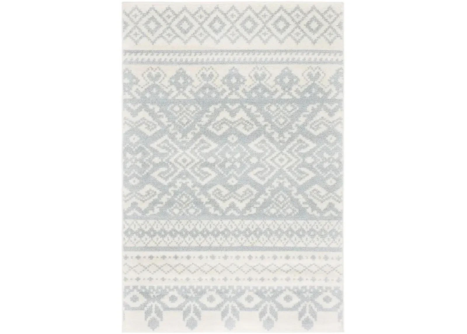 Adirondack Contemporary Ivory / Slate 5'-1" X 7'-6" Powerloomed Rug