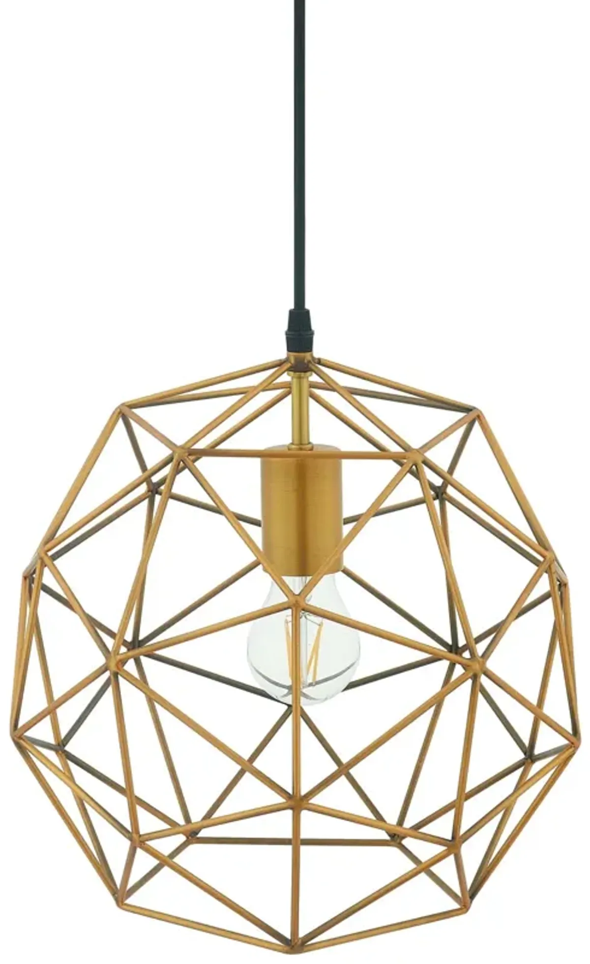 Rarity Geometric Decagon-Shaped Brass Pendant Light