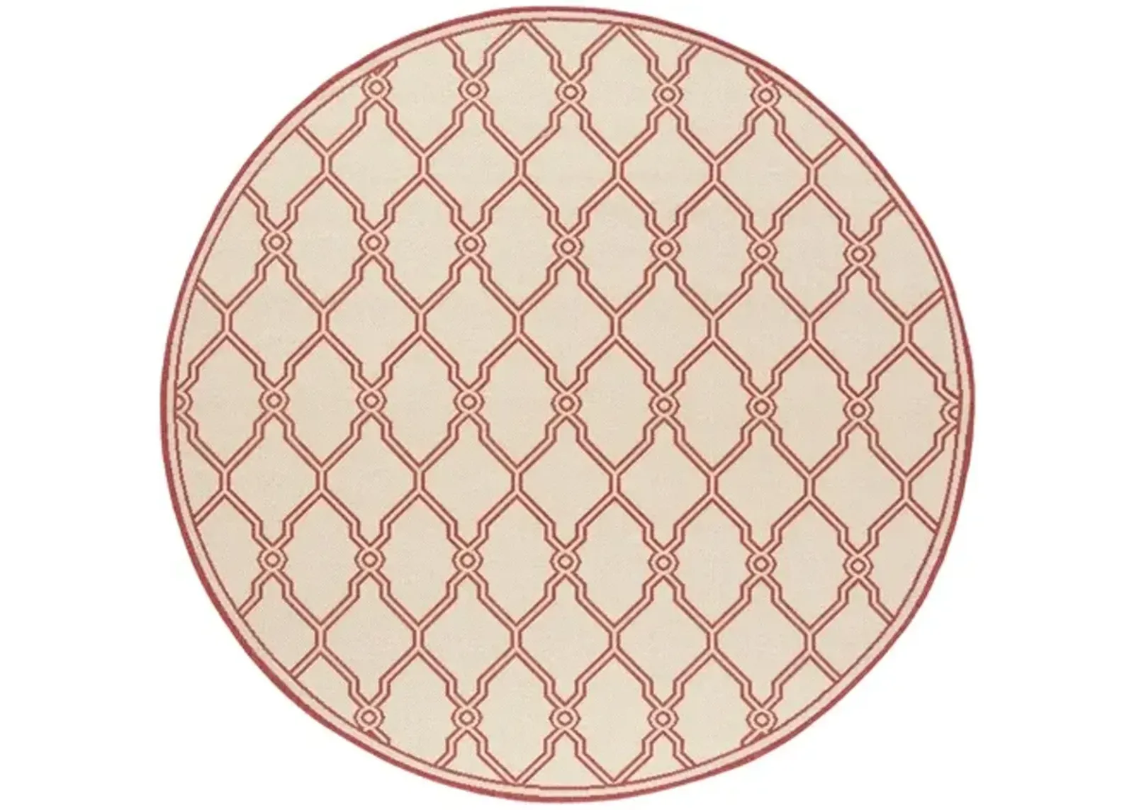 LINDEN 124 Collection LND124Q-6R Red / Creme 6'-7" X 6'-7" Round