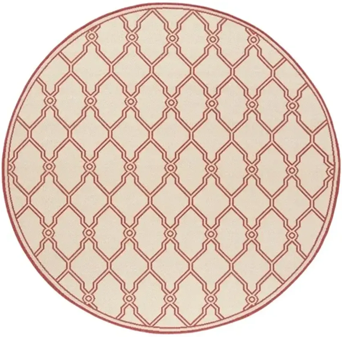 LINDEN 124 Collection LND124Q-6R Red / Creme 6'-7" X 6'-7" Round