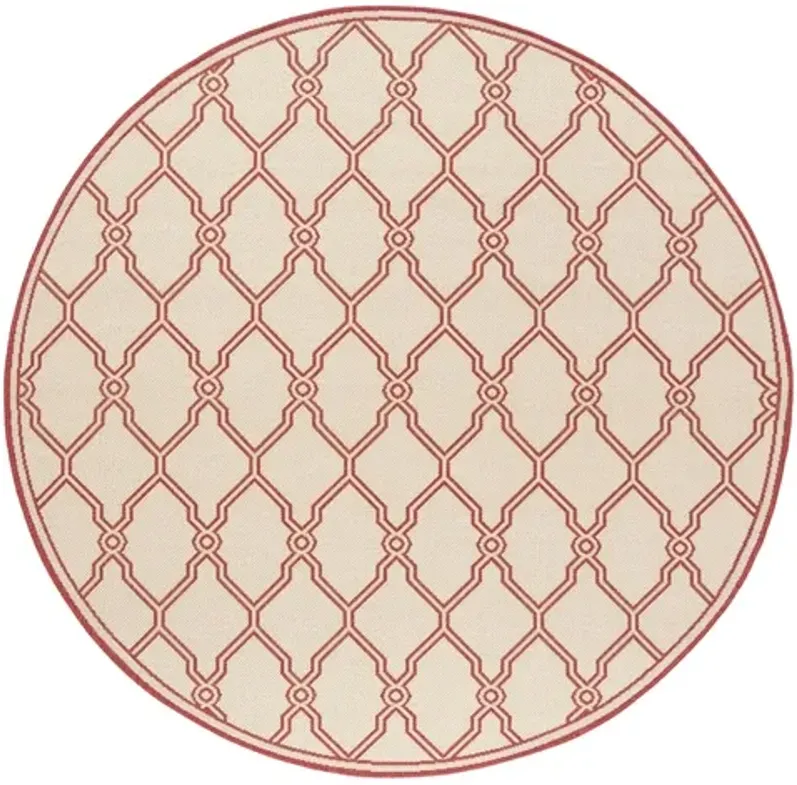 LINDEN 124 Collection LND124Q-6R Red / Creme 6'-7" X 6'-7" Round