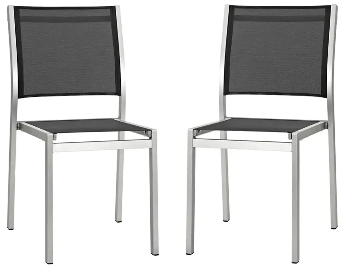 Shore Side Chair Outdoor Patio Aluminum Set of 2