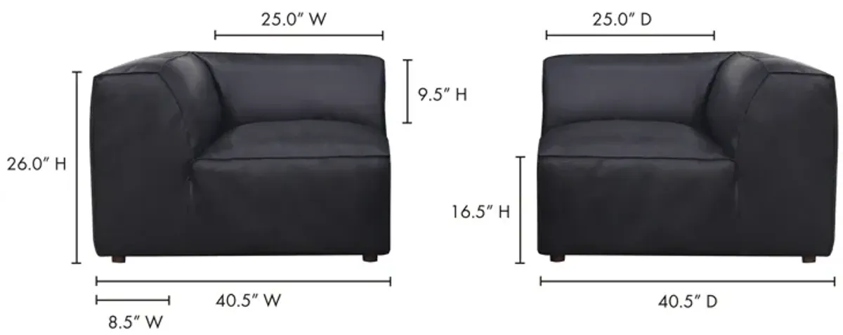 FORM CORNER CHAIR VANTAGE BLACK LEATHER