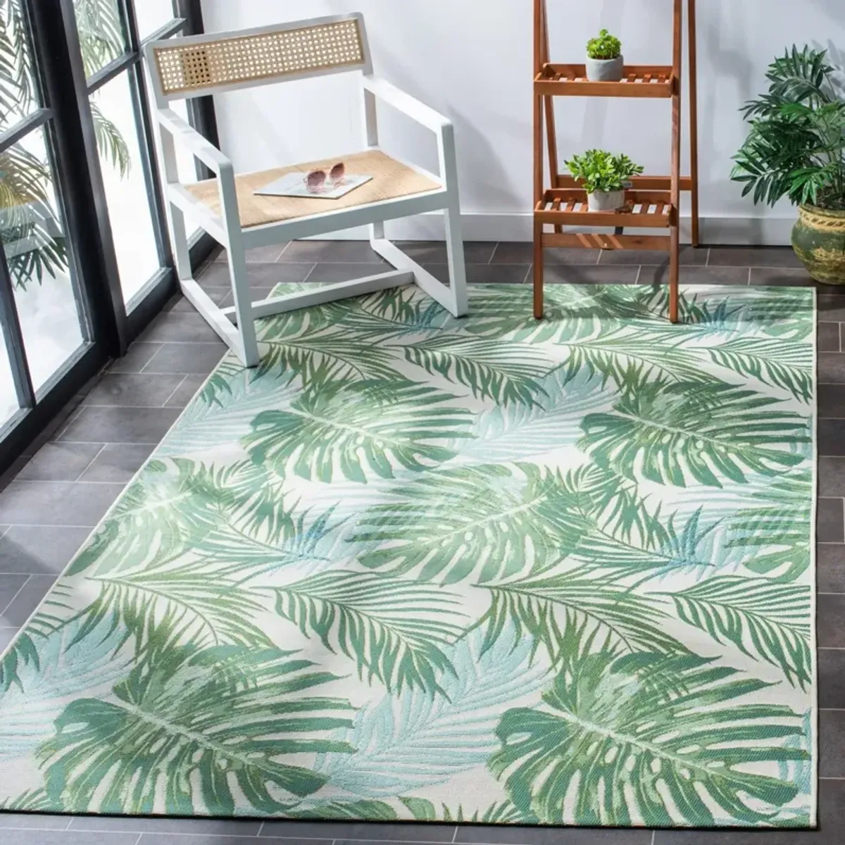 BARBADOS 592 Green 4' X 6' Small Rectangle Rug