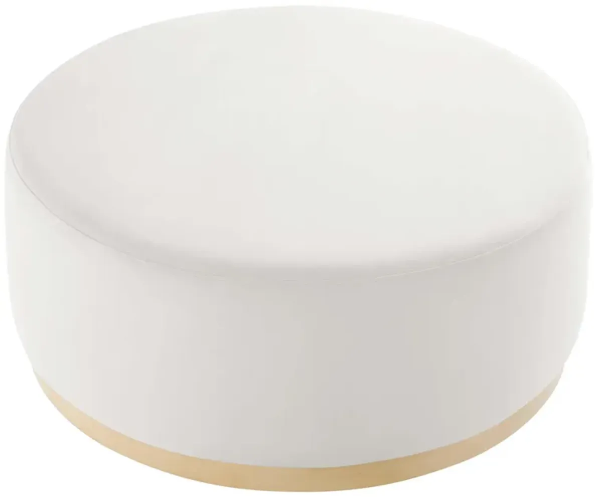 Tilden Large 38" Round Performance Velvet Upholstered Ottoman by Modway