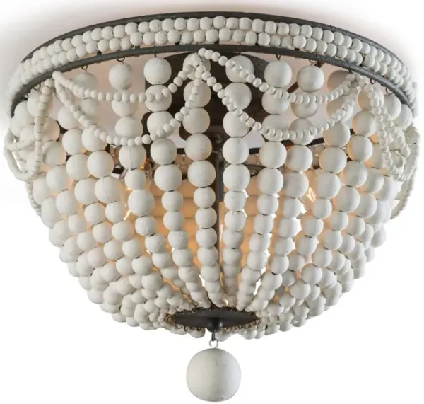 Malibu Flush Mount (Weathered White)