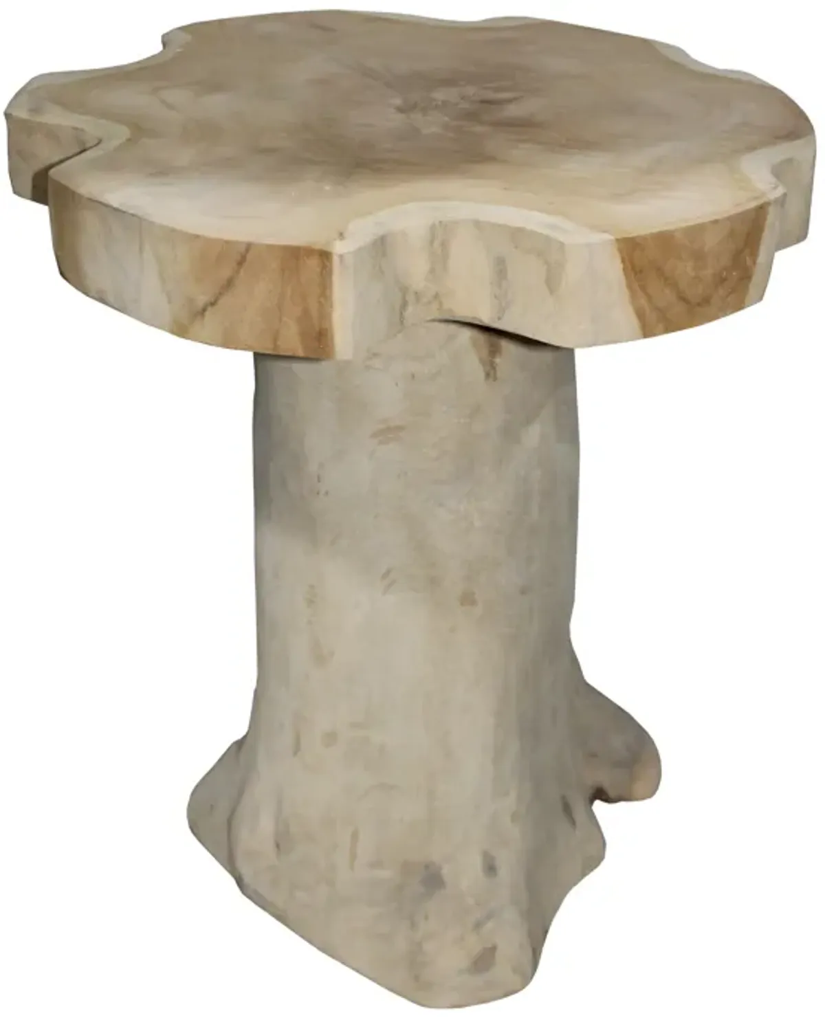 18" Teak Root Mushroom Accent Table, Natural