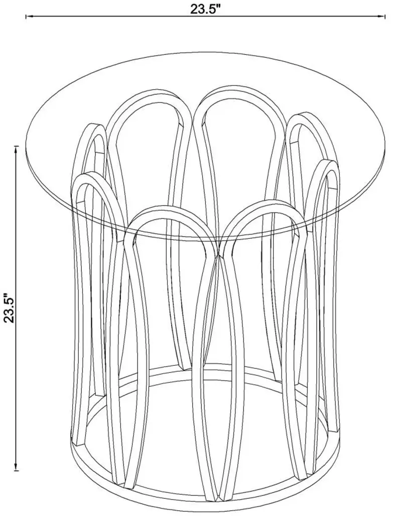 Monett Round End Table Chocolate Chrome and Clear