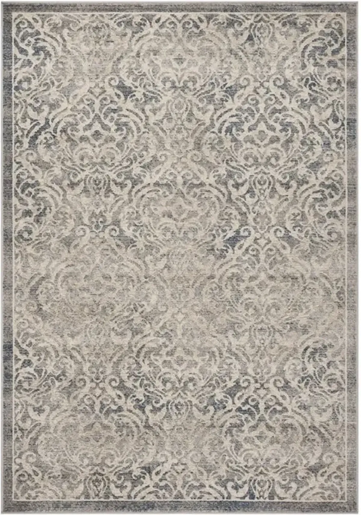 Brentwood 810 Light Grey / Blue 3' X 5' Small Rectangle Powerloomed Rug