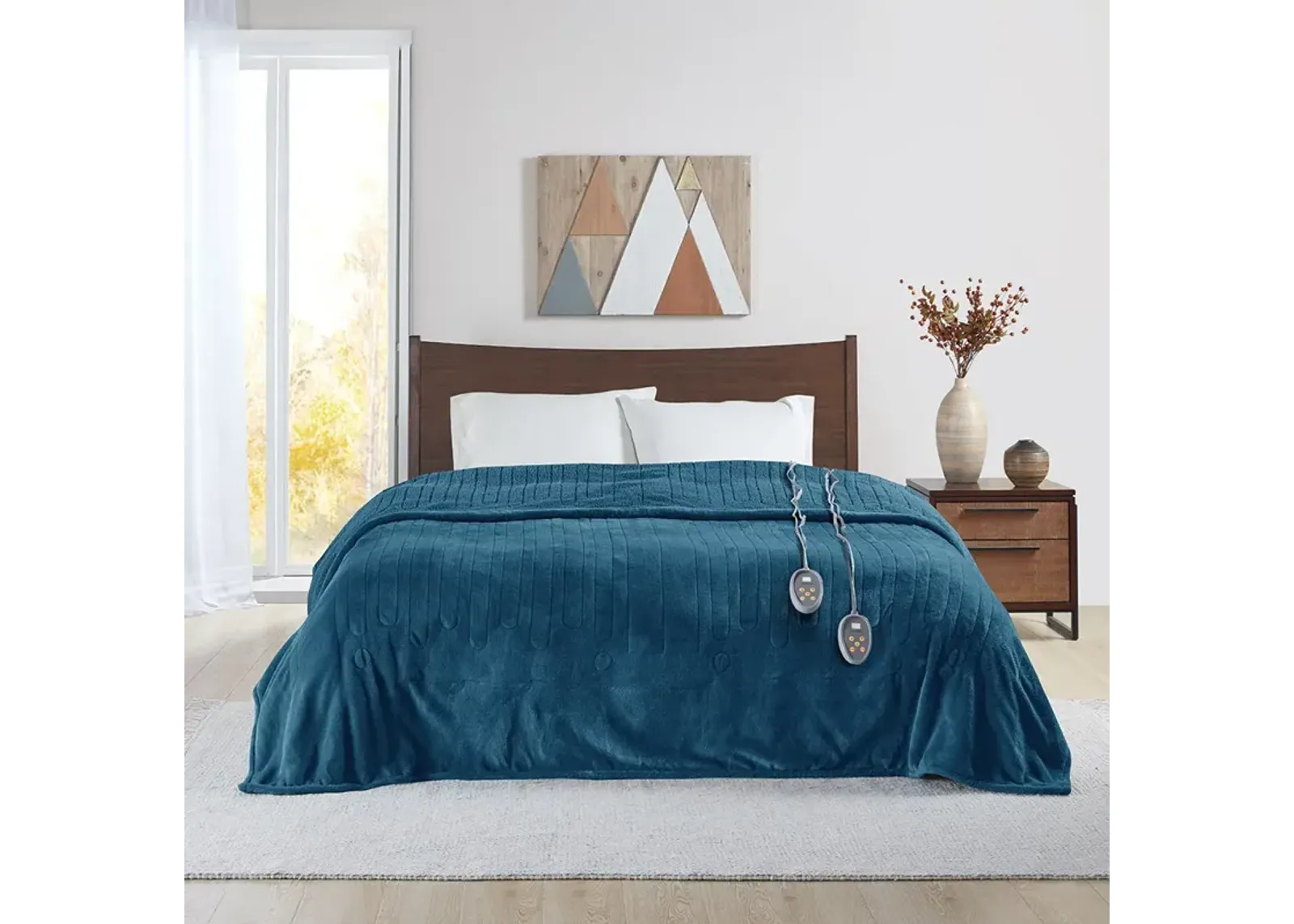 Beautyrest Heated Microlight to Berber Teal Blanket