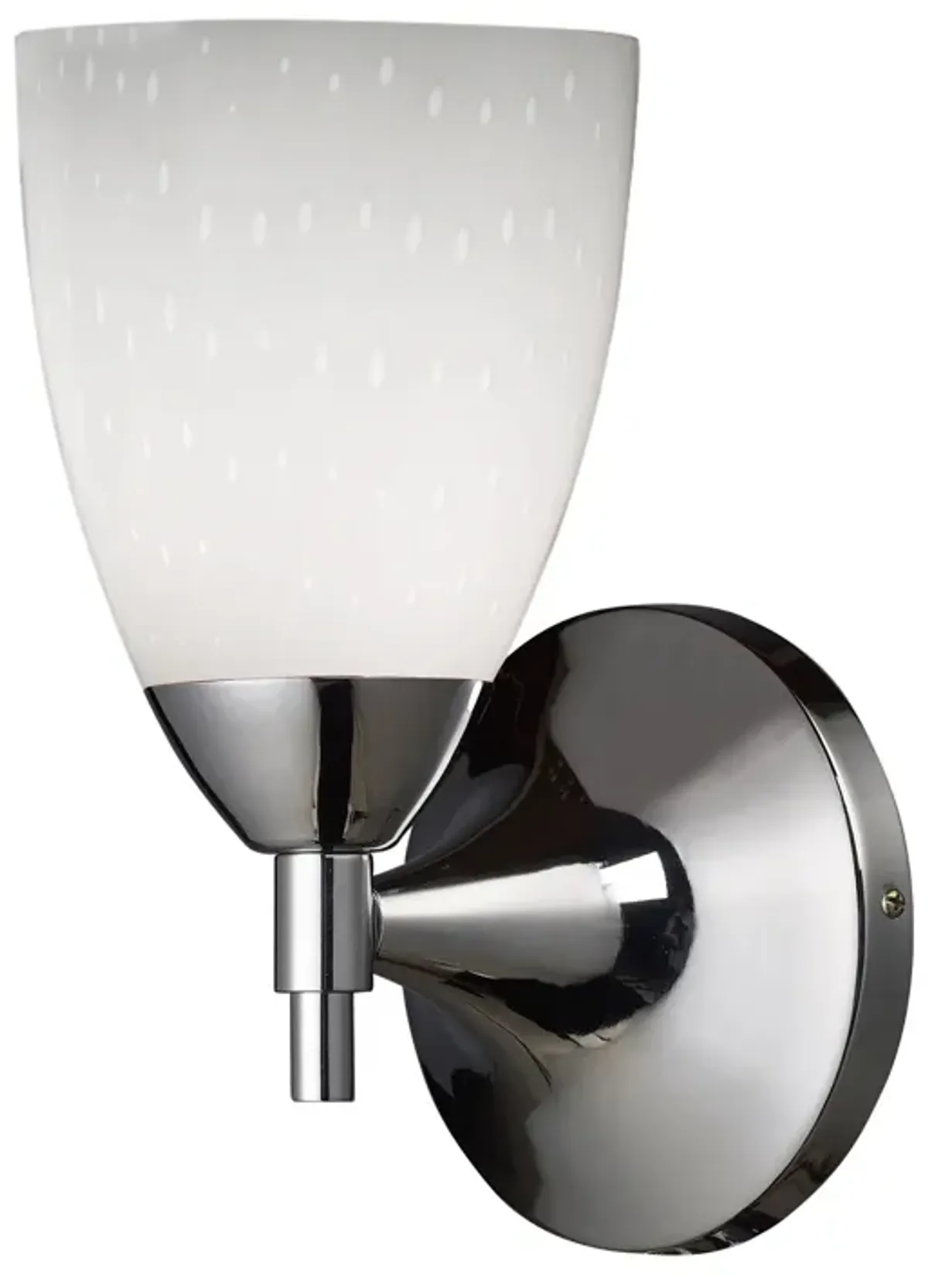 Celina 1-Light Wall Lamp in Polished Chrome with Simple White Glass - Includes LED Bulb